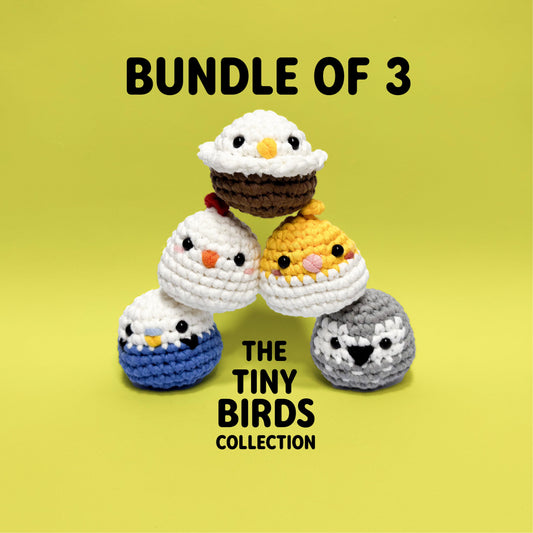TINY BIRDS COLLECTION: Bundle of 3 | Beginner Crochet Kit