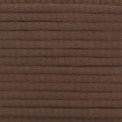 A close-up image showing the texture of a chocolate brown coloured yarn that is friendly for crochet beginners.