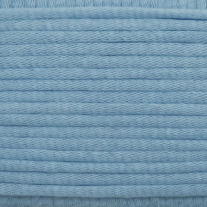 A close-up image showing the texture of a sky blue coloured yarn that is friendly for crochet beginners.