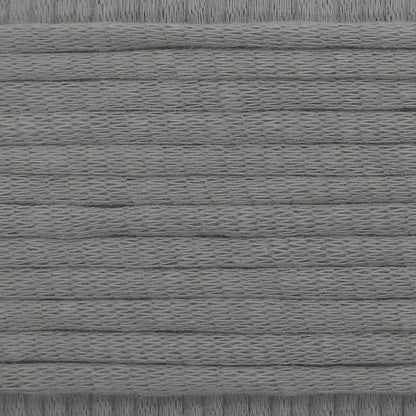 A close-up image showing the texture of a soft grey coloured yarn that is friendly for crochet beginners.