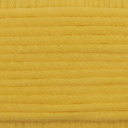 A close-up image showing the texture of a sunshine yellow coloured yarn that is friendly for crochet beginners.